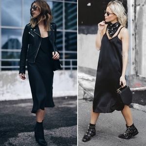 vince black slip dress